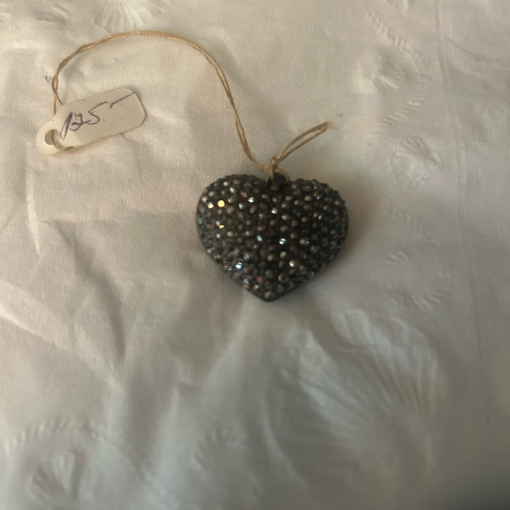Sterling silver stones heart charm NWT